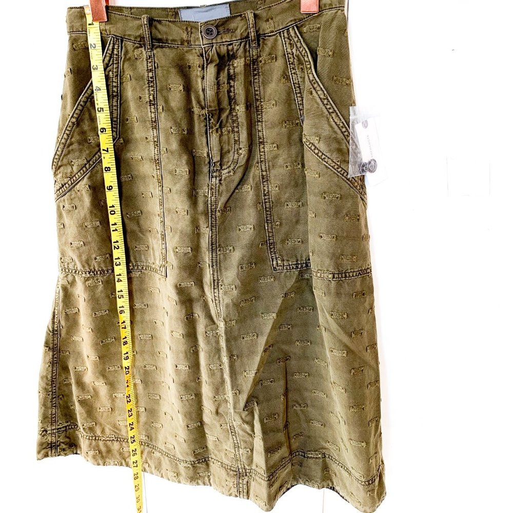 NWOT aubrey textured green utility skirt w/pockets - Picture 4 of 9